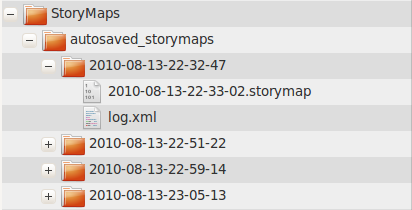 Automatically saved story maps