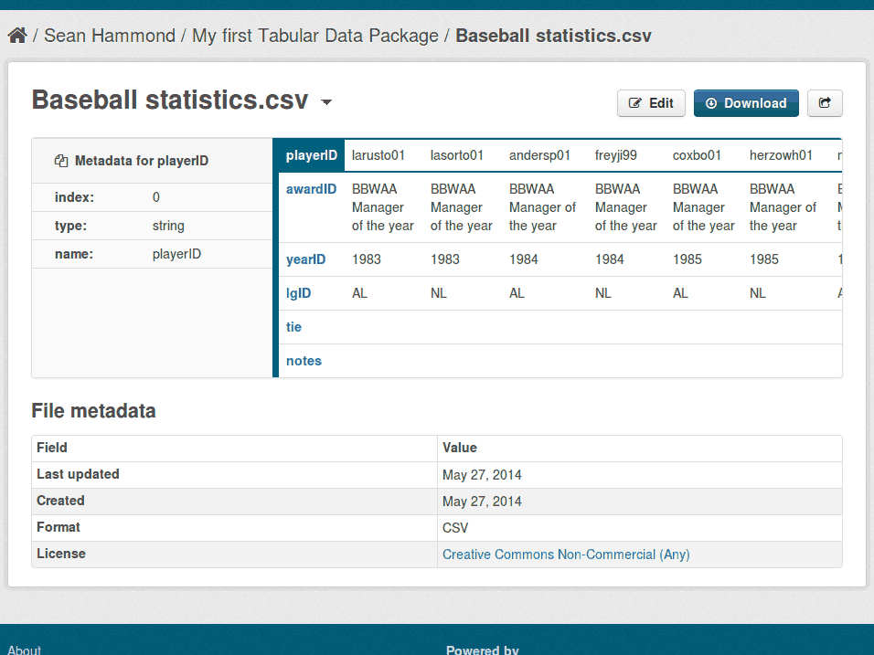 Screenshot of the schema editor