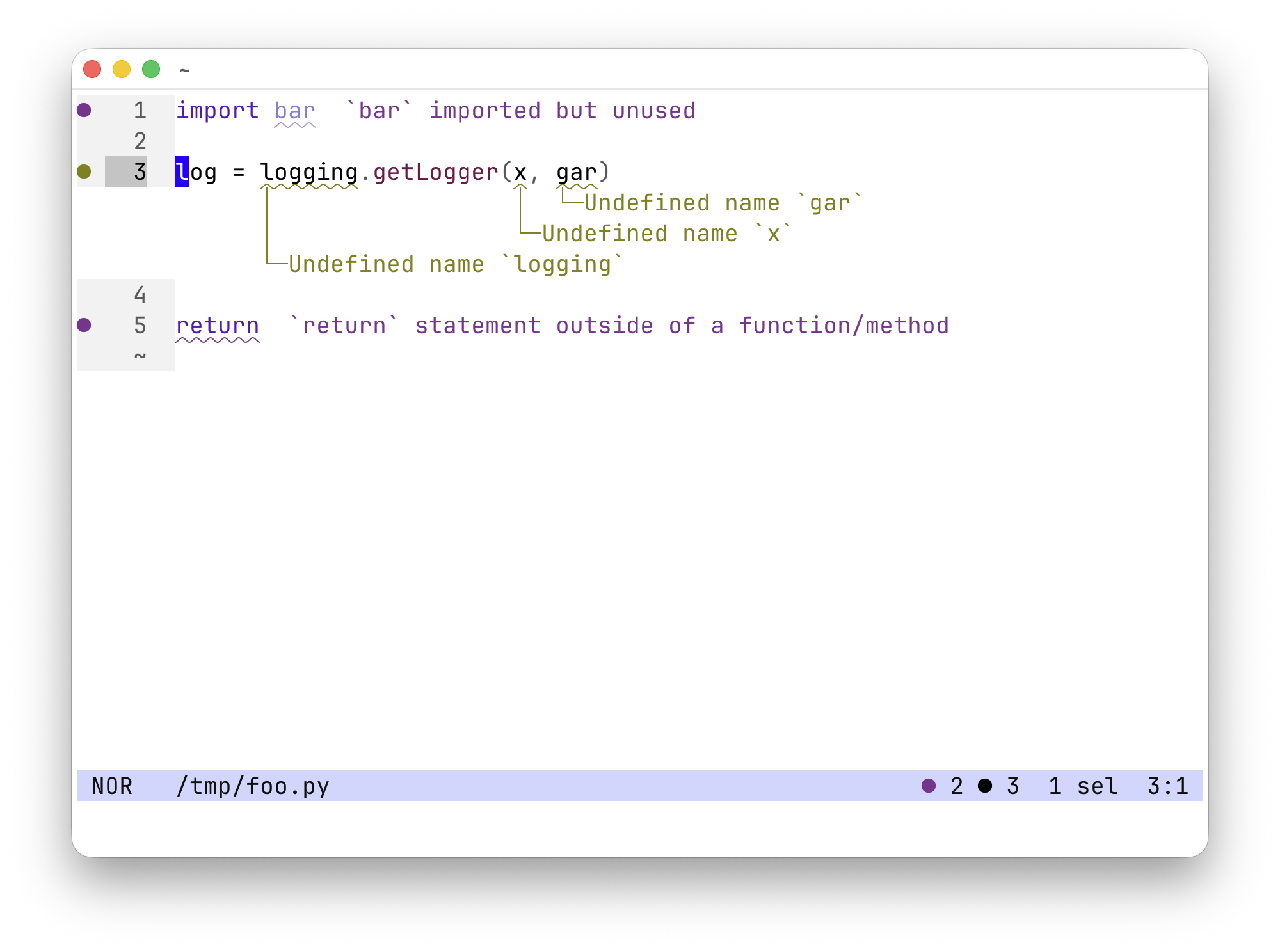 Helix showing inline and end-of-line diagnostics Helix showing inline and end-of-line diagnostics