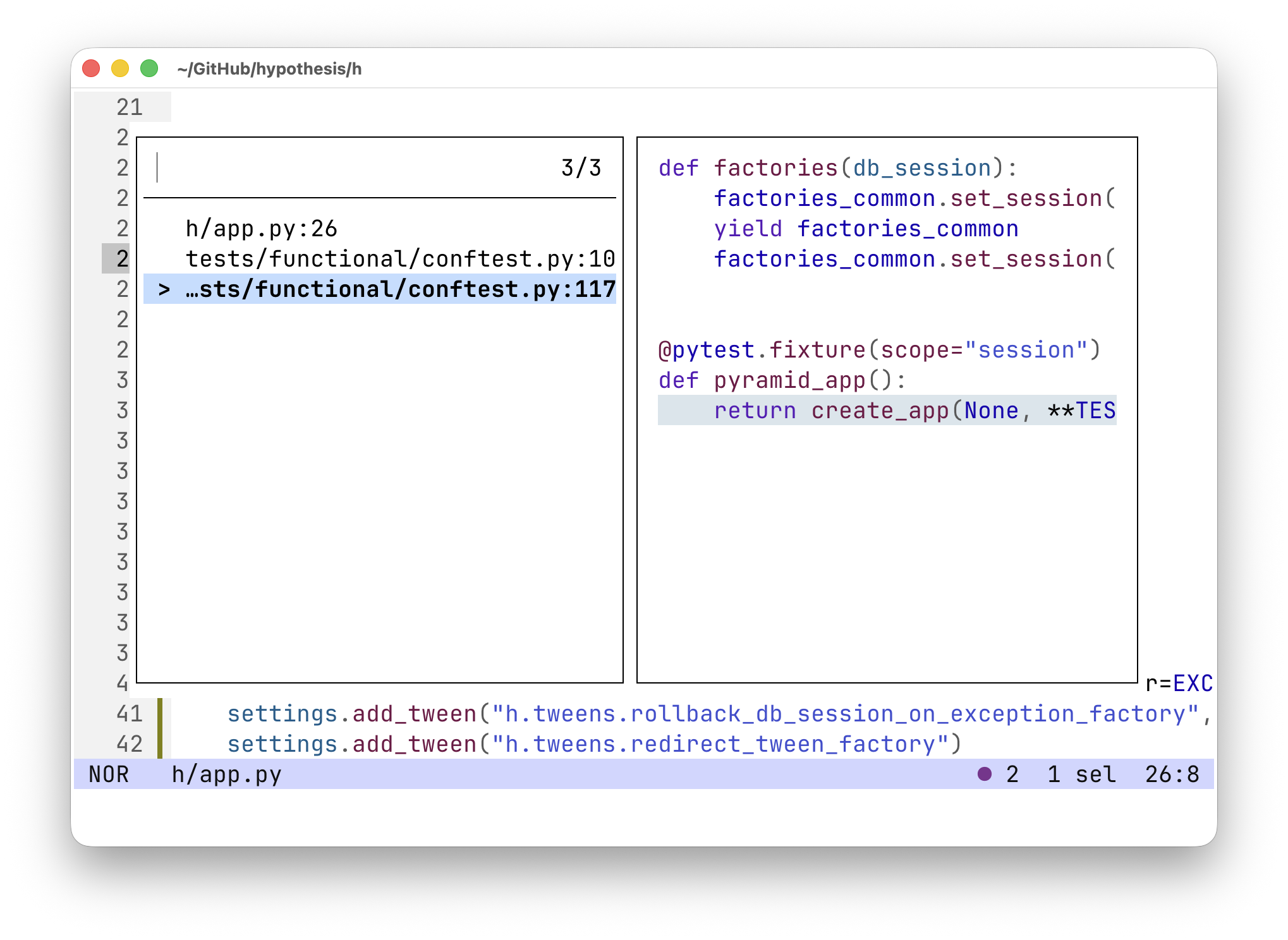 Helix listing the references to a symbol Helix listing the references to a symbol